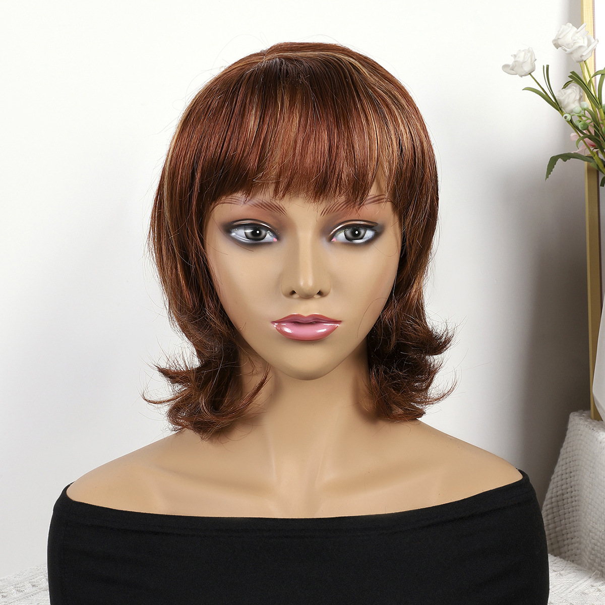 Fibra química al por mayor bob cabello pelucón mecánico pelucón cubierta de pelo