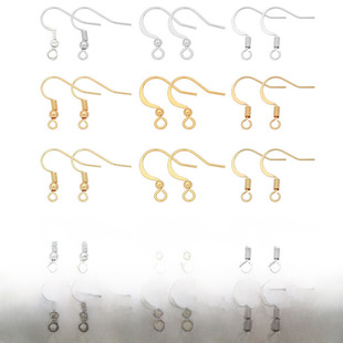 Color protection 14K/18K bag gold thick silver white gold ear hook accessories handmade DIY earrings ear accessories handmade materials