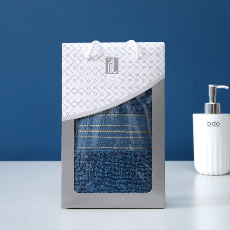 Factory cotton towel wholesale cotton gold thick towel gift set custom wash face absorbent gift towel