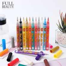 跨境新款美甲涂鸦笔 0.5毫米细尖彩色涂鸦笔水性指甲彩绘工具笔