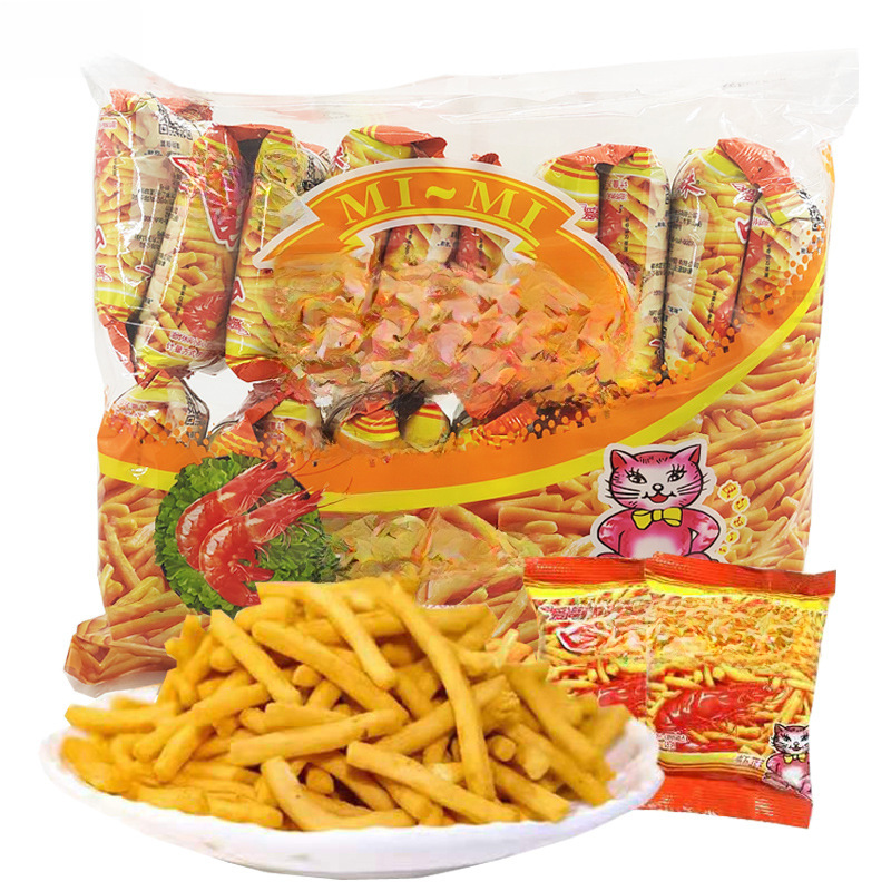 爱尚 Mimi shrimp strips 200g whole bag of snacks casual nostalgic food wholesale shrimp flavor crab cheap