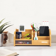 源头货源竹制笔筒收纳盒笔筒桌面储物盒 木制办公桌zakka柜子抽式