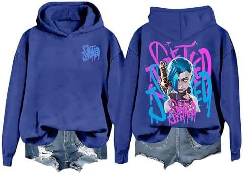 DLDXJQTPL Jinx Was Here Women Hoodie Jinx Arcane Figure