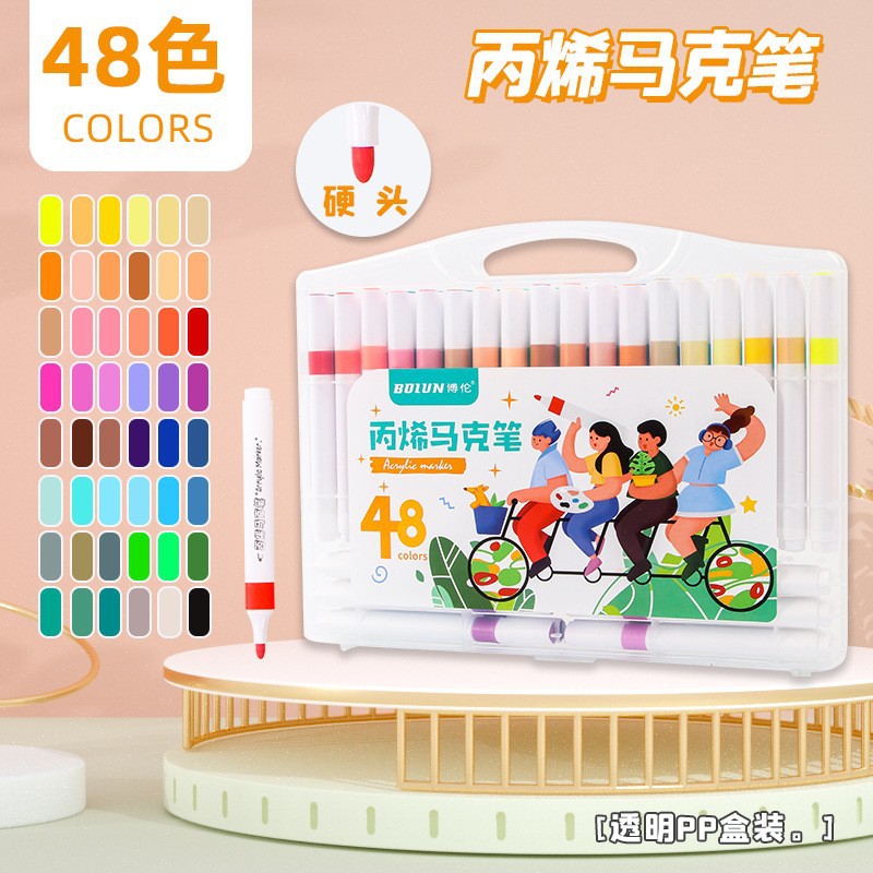 Traje de marcador de acrílico creativo estudiante DIY pintado a mano especial impermeable marcador de pintura acrílica de 48 colores al por mayor