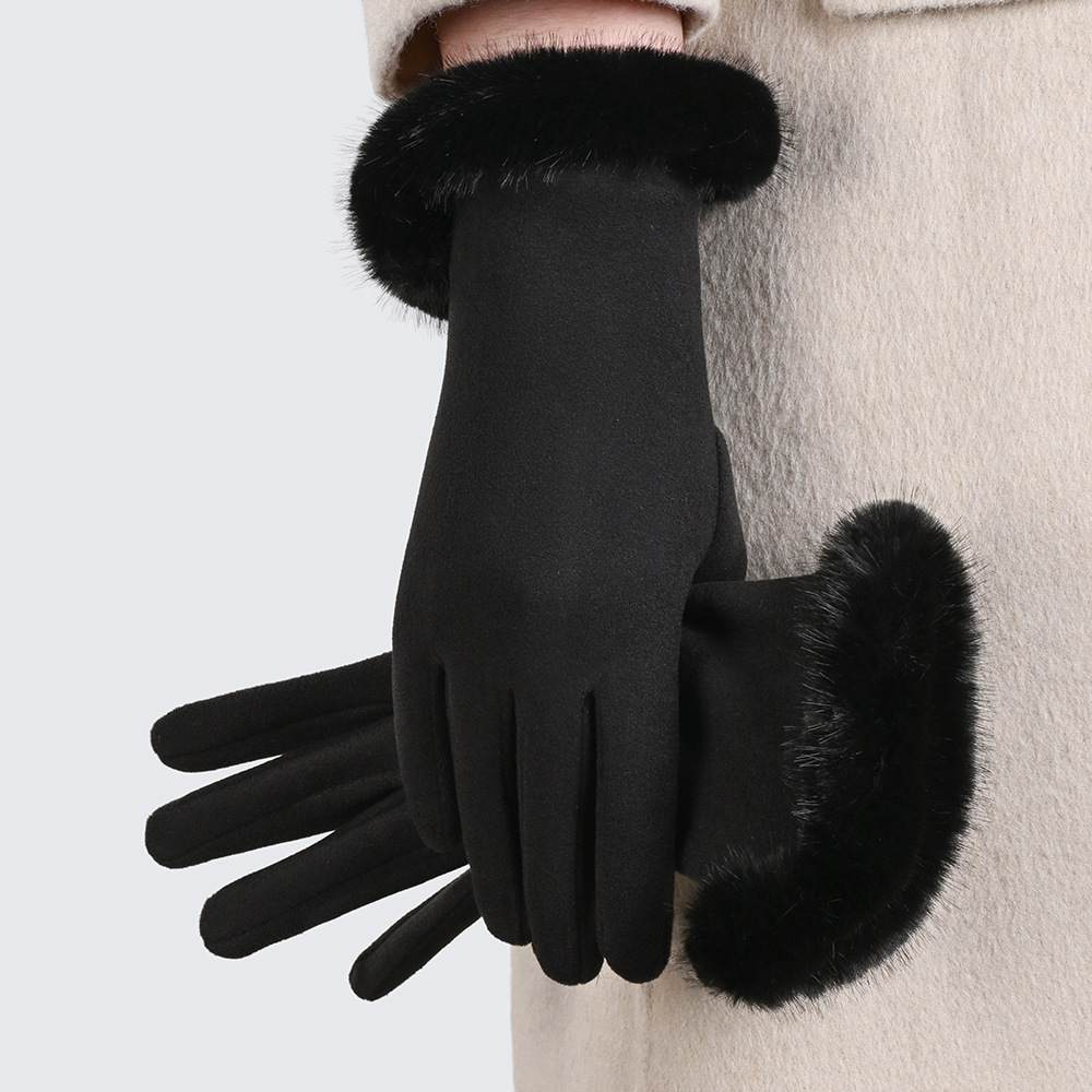 Guantes Térmicos Táctiles para Mujer de Poliéster, A prueba de Viento para Exteriores en Invierno