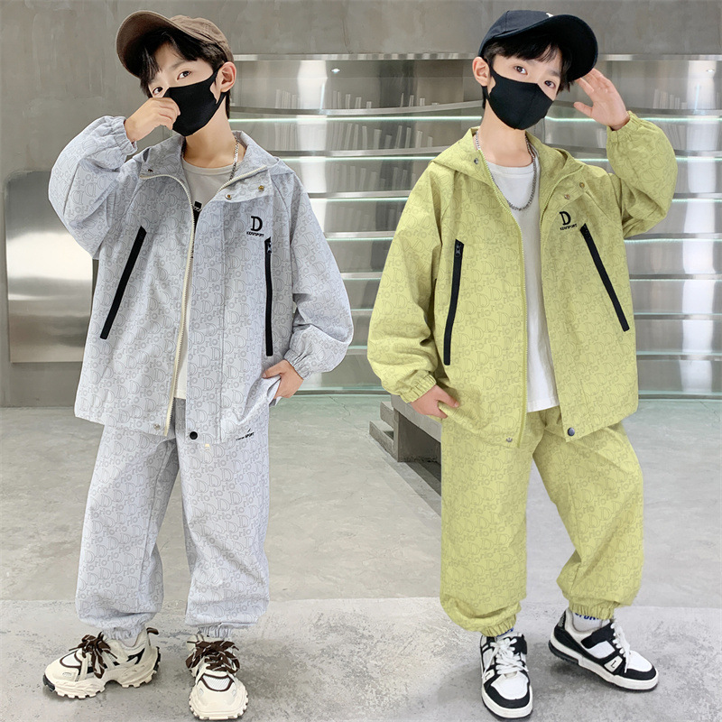 男童秋季套装派克服2025秋季新款中大童卫衣卫裤潮款运动两件套