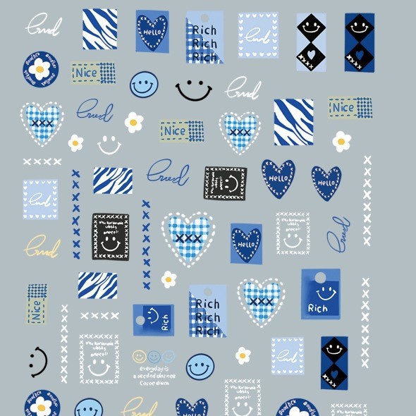 Denim nail stickers