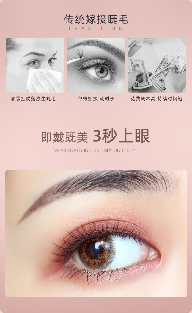 Factory wholesale of newly upgraded self-adhesive three-pair false eyelashes, naturally realistic false eyelashes, no glue required for wearing Application Scenario