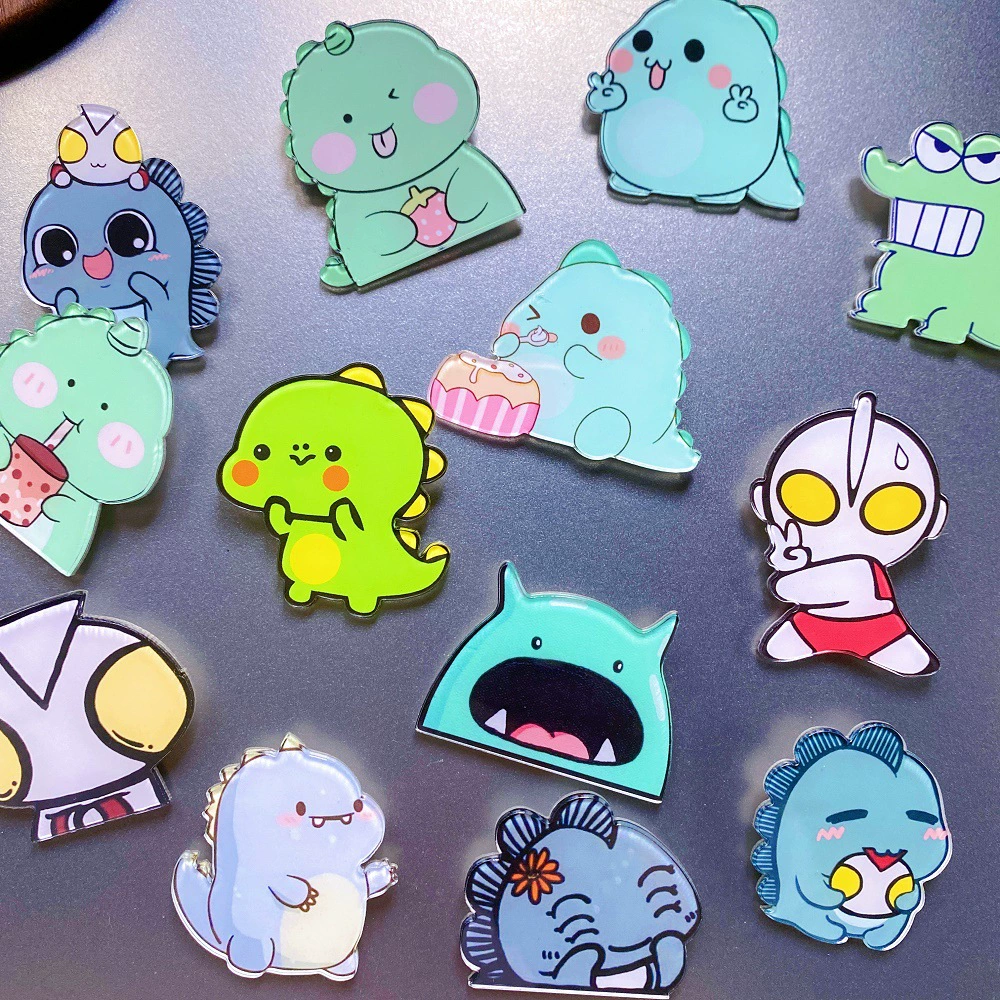 Брошь динозавра монстра Япония и Южная Корея мягкий милый акриловый мультфильм значок исцеления