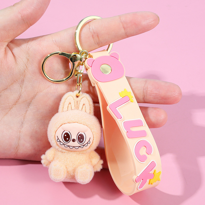 Labubu ラブブキーホルダー漫画出っ歯人形ランドセルペンダント車のキーチェーン小さなギフト卸売|undefined