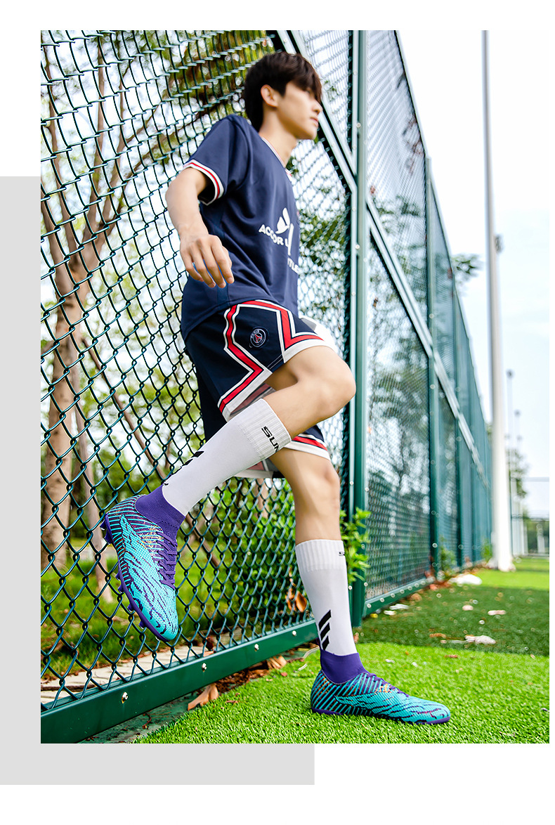 Football High Top 2024 Autumn New Camo Boys' Professional Training Long Broken Nail Large Sports Shoes_voghion.com