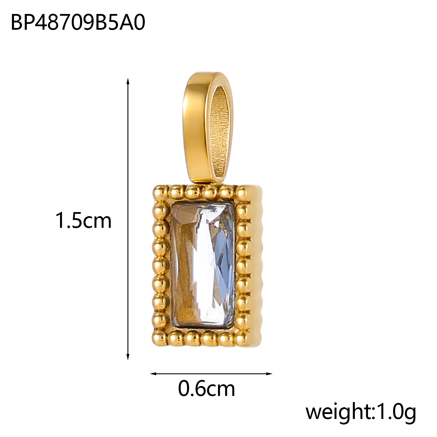 2g Weight Pendant Jewelry Making Type 6 * 15mm Jewelry Making Size Zircon Inlay Material DIY Jewelry Accessories Classification 1 Piece Quantity 304 Stainless Steel Material Rectangle Pattern Inlay Design Shiny Style 1 Piece 6 * 15mm 304 Stainless Steel Zircon Rectangle Pendant 10