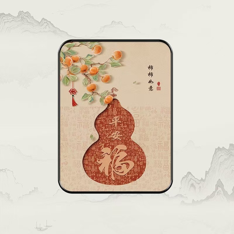 百福图葫芦摆台新中式客厅电视柜桌面装饰摆画好寓意卧室餐厅摆画|undefined