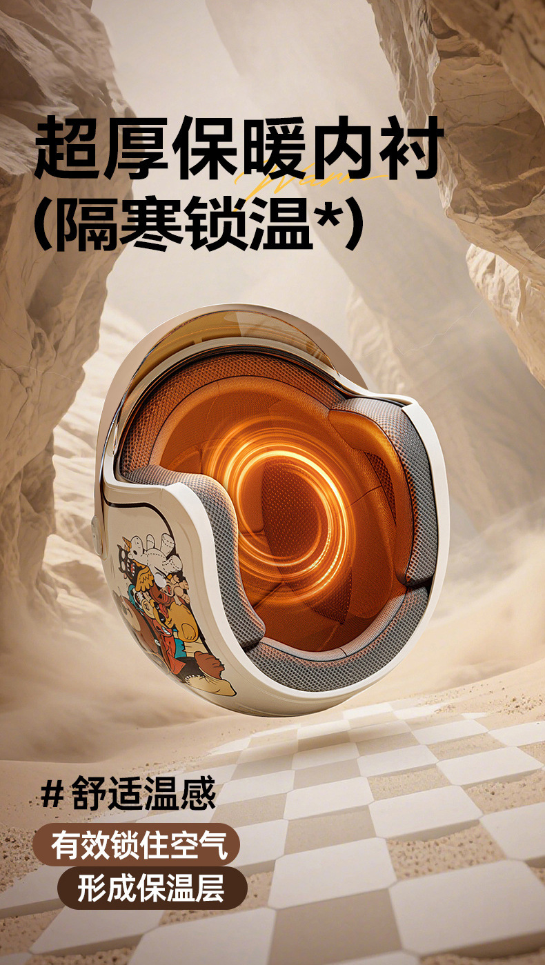 Cross-Border Electric Vehicle Helmets for Men and Women, Winter Warm Half-Helmets for Electric Bikes, Women's Retro Motorcycle Safety Helmets