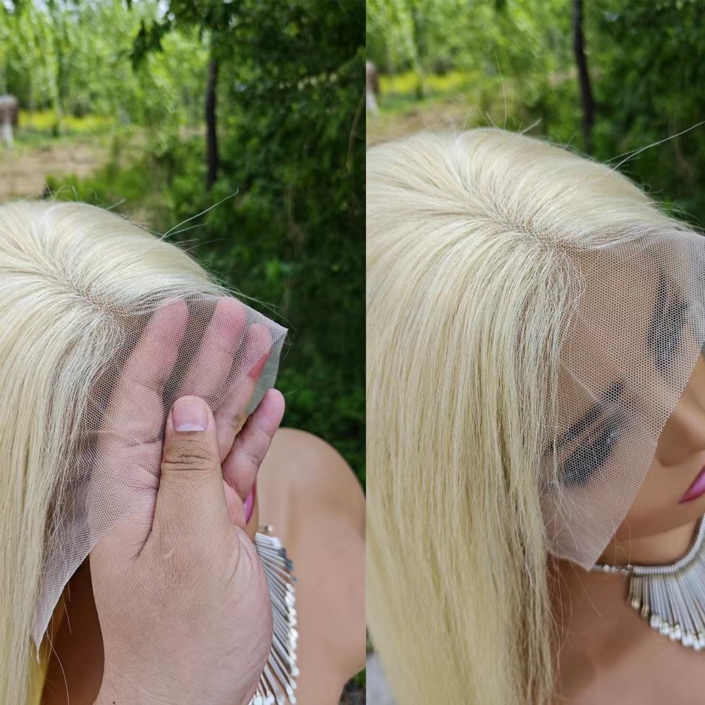 Transfronterizo damas de moda frente peluca de encaje fibra química tope natural realista uso de la vida diaria fiesta