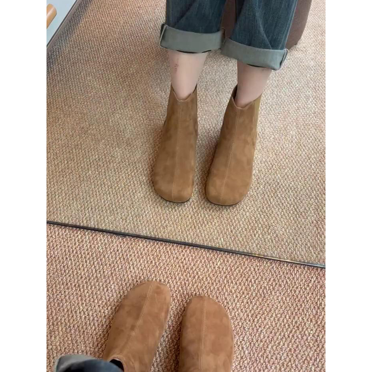 In Stock Immediate Delivery~British Style Elastic For Women, Autumn And Winter Short Boots, Round Toe, Commuter_vogvips.com