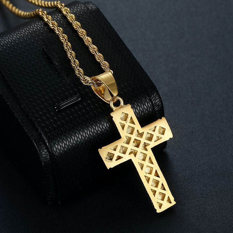22g Weight Pendant, Chain Jewelry Making Type 27*54mm Jewelry Making Size Zircon Inlay Material DIY Jewelry Accessories Classification 1 Piece Quantity Titanium Steel Material Cross Pattern Inlay Design Hip-Hop Style 1 Piece 27*54mm Titanium Steel Zircon Cross Pendant Chain 7