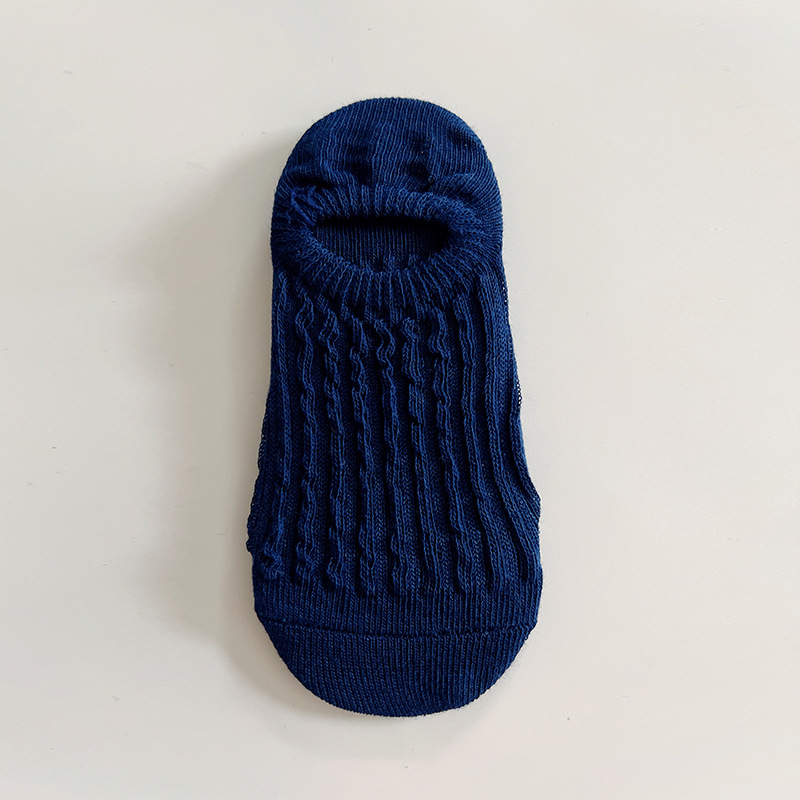 Barco de malla para niños Calcetines primavera y verano bebé calcetines invisibles de color sólido calcetines de silicona antideslizantes calcetines transpirables para niños y niñas Algodón
