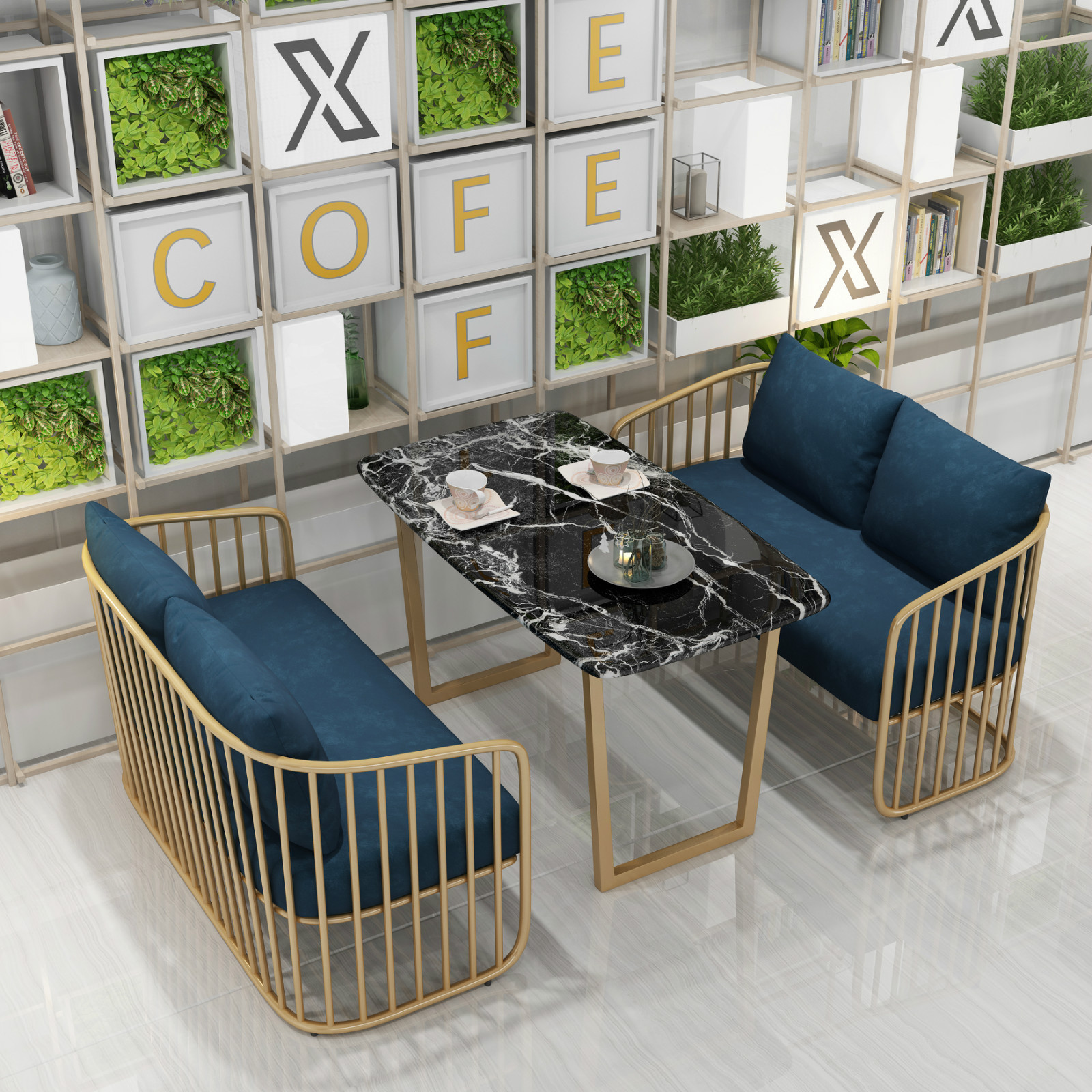Juego de Sofá, Mesa y Sillas para Oficina de Ventas, Café y Zona de Espera, Estilo Moderno image 3