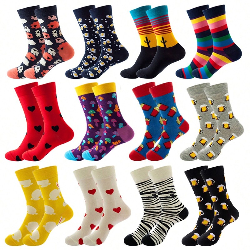Amazon European and American Foreign Trade Happy Socks Street Skateboarding Fashion Trendy Socks Men's Autumn and Winter Cotton Socks Women's Wholesale