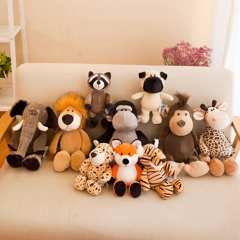 Creative foreign trade new plush toys forest animal series elephant fox giraffe children doll small doll