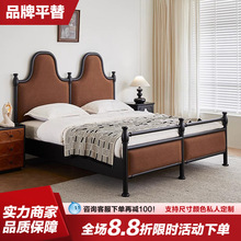 大司马法式复古实木床1.8米榉木排骨架双人床中古风主卧老巴黎床