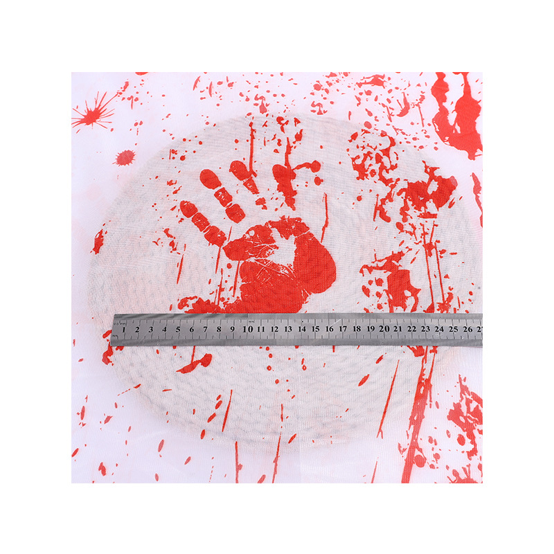 Impresión digital de sangre transfronteriza tela de malla de Halloween decoración de tela de malla de bandera de mesa de fiesta escena de diseño de ropa infantil