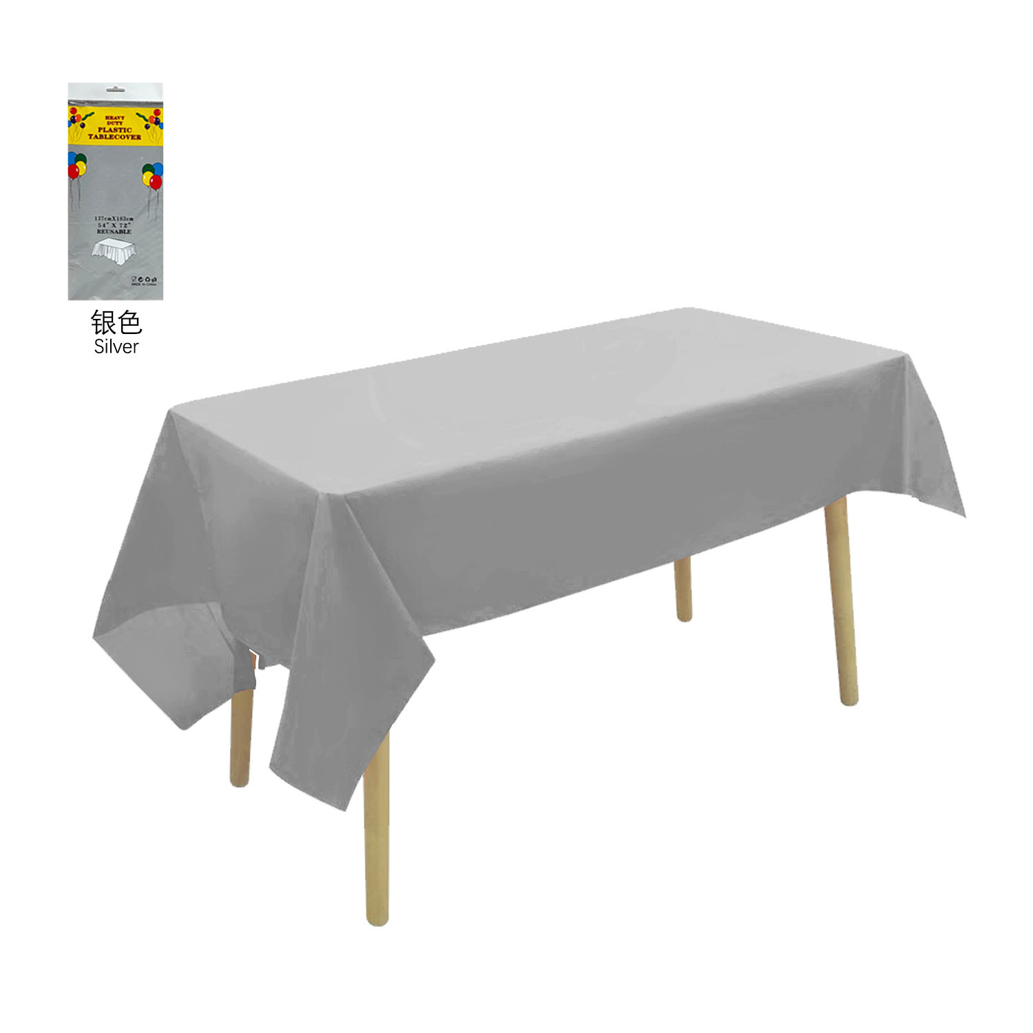Mantel Desechable Rectangular 137 x 183 cm de Plástico PE para Fiestas