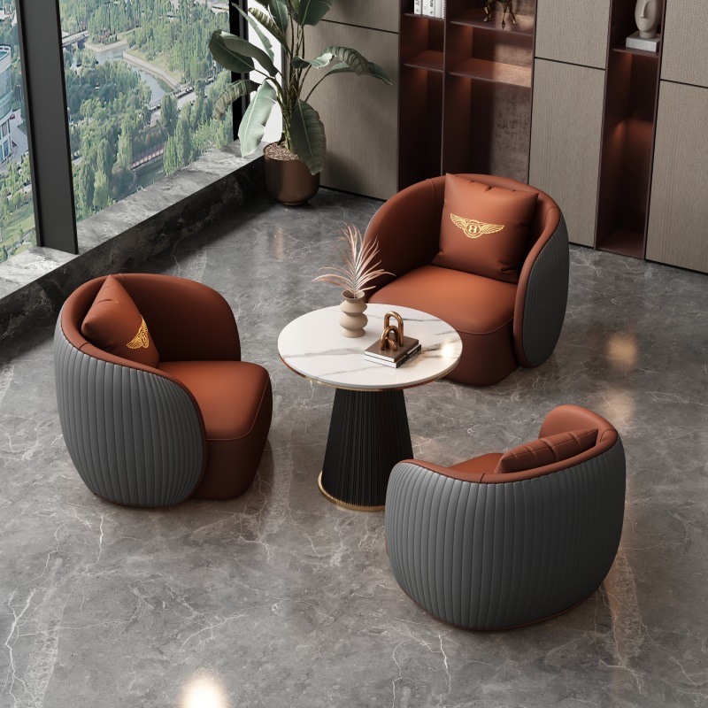 Oficina de ventas para negociar sofá lujoso moderno salón de belleza de alta calidad sala de estar de recepción casual mesas y sillas combinación