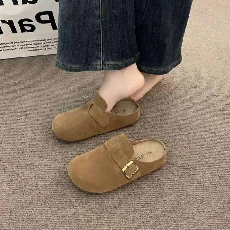 Обувь (Birkenstock) женская 2025 весна–осень, мюли с закрытым мысом, толсто подошва, регулируемая пряжка
