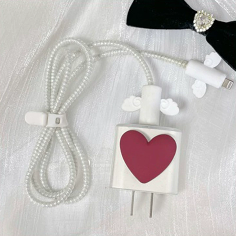Защитный комплект зарядного устройства (Apple) 20W, кабель Angel Wings и крышки адаптера, черный/цветные варианты