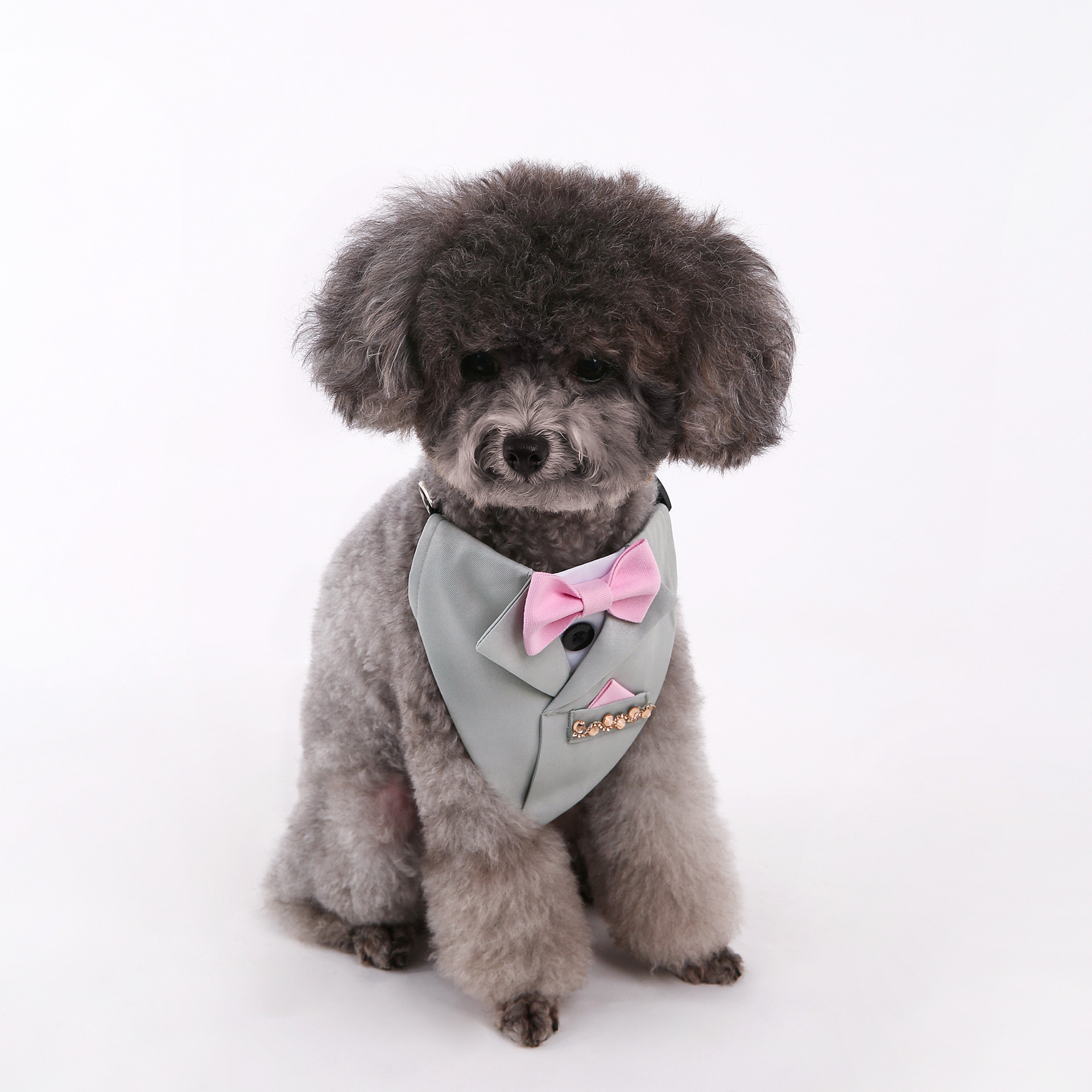 Nuevo traje de mascota transfronterizo toallas triangulares de perforación caliente fiesta de boda mascota decoración bufandas perros perros collares