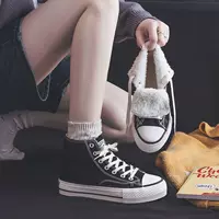 Тёплые высокие кеды для студентов, демисезонные, чёрные, размеры 35–40