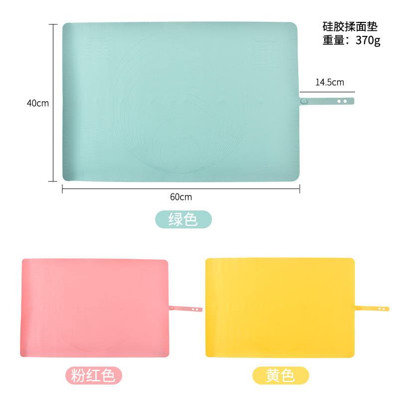 Fábrica al por mayor almohadilla de amasado de silicona grado alimenticio antiadherente 40*60 Rolling PAD con escala de hornear puede almacenar polvo de frotamiento