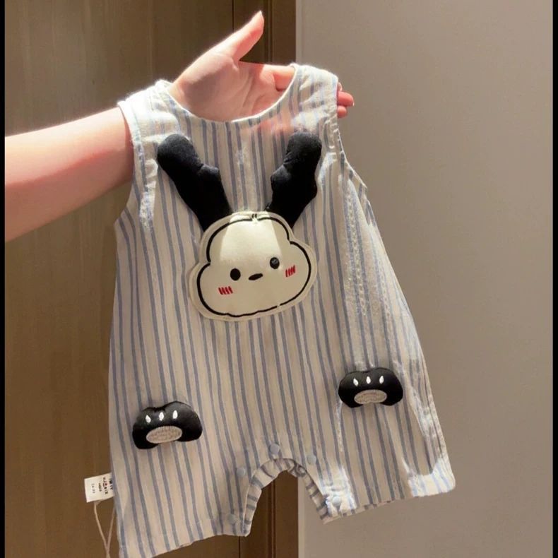 Baby Clothes for Summer, Thin Jumpsuits for Male and Female Babies, Full Moon and 100 Days, Sleeveless Cute Crawling Clothes for Going Out