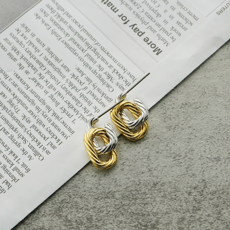 vintage-gold-and-silver-contrast-color-brass-gold-plated-temperament-earrings-high-end-sense-metal-earrings-earrings-temperament-simple-womens-wholesale