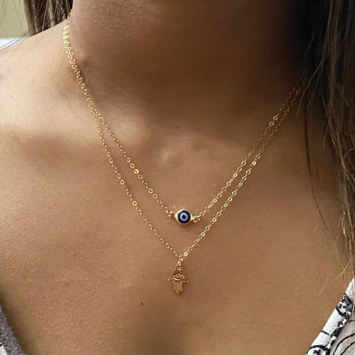 Fashion Devilu0027S Eye Titanium Steel Gold Plated Pendant Necklace 1 Piece