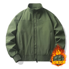 GTAL美式机车夹克三防秋冬立领棉服纯色复古飞行外套加棉加厚大码