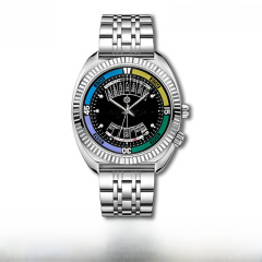 東南亞外貿批發創意科技感手錶男款時尚雙日曆男表實心鋼一件代發