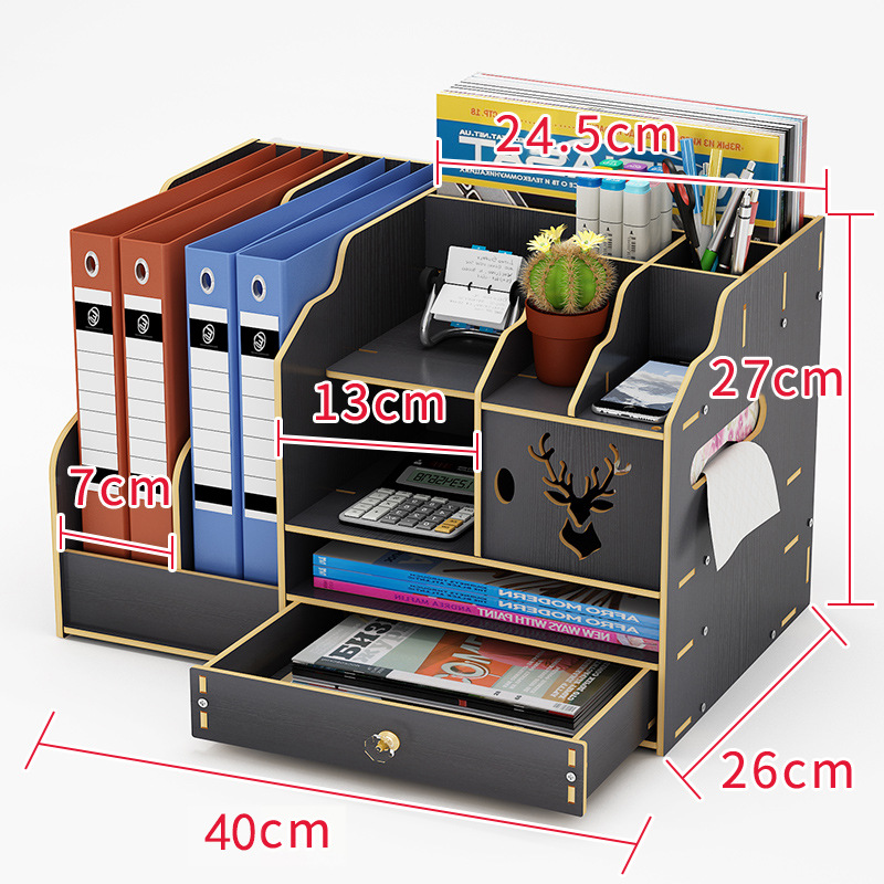 Gran estante de almacenamiento de escritorio de madera creativo DIY escritorio Oficina caja de almacenamiento Estilo nórdico