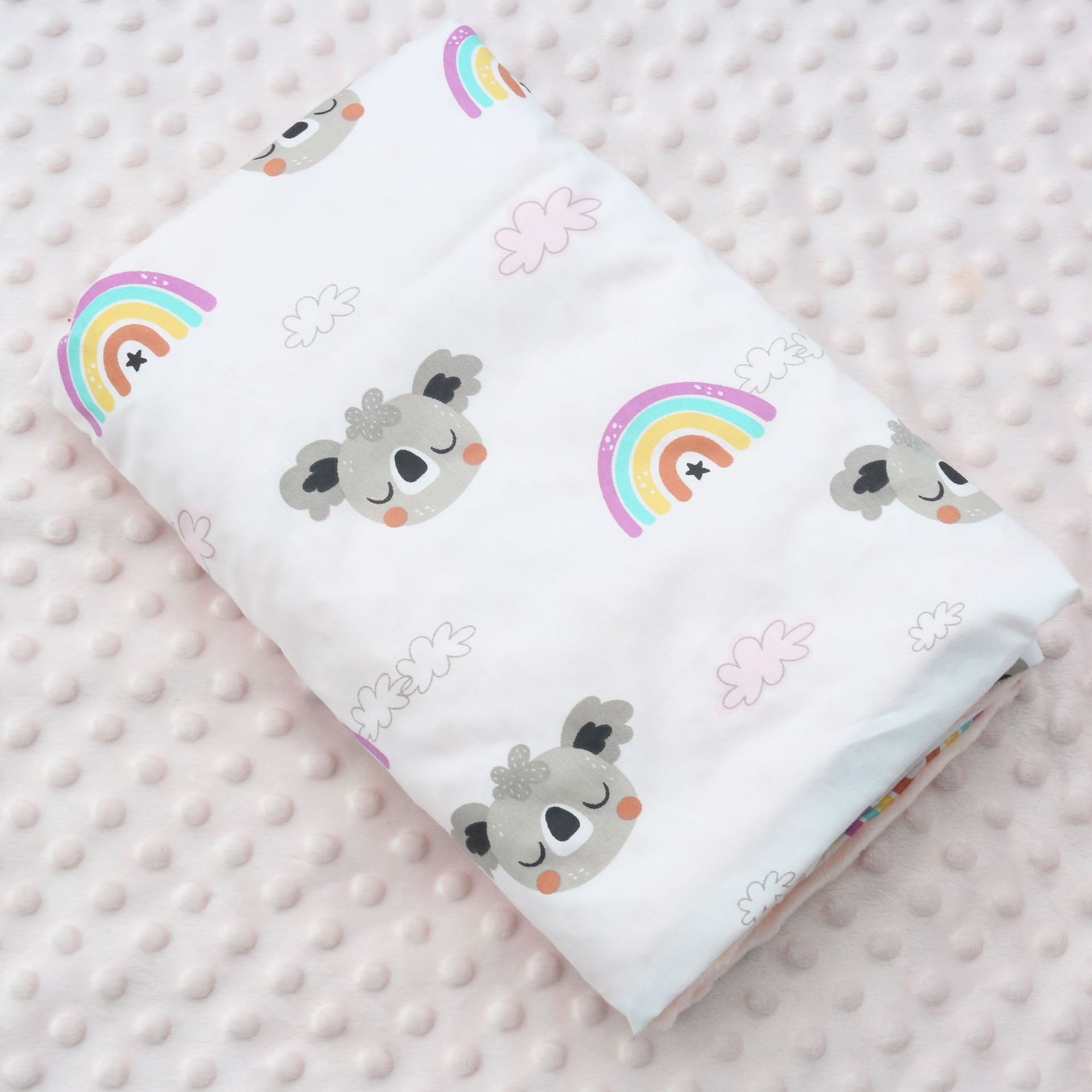 Algodón para niños Four Seasons Beanie manta de felpa calmante ropa de abrigo Beanie manta de primavera y otoño de doble capa cubierta de bebé edredón de felpa corta