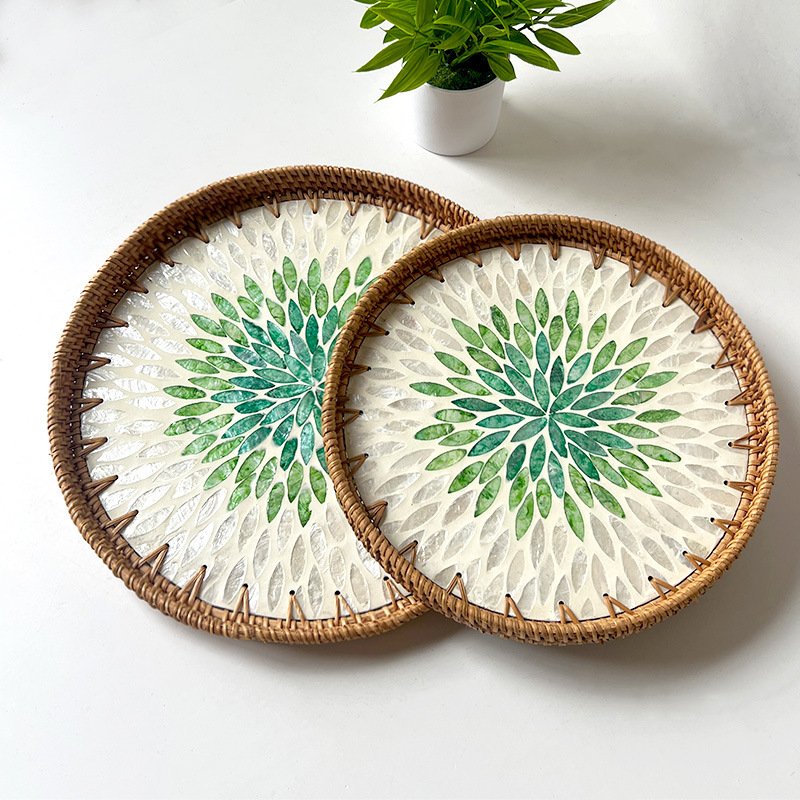 Juego de Cestas de Mimbre Natural Hechas a Mano para Almacenamiento en Escritorio, Sala de Estar, Frutas, Té y Aperitivos, Venta al por Mayor