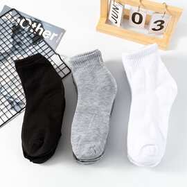 厂家男士中筒运动袜 纯色足浴涤棉袜 跑江湖地摊货源袜子批发