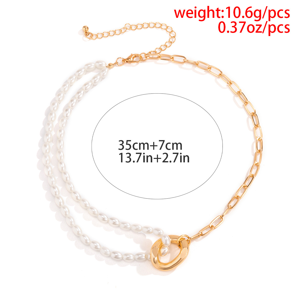 Vintage Style Geometric Round Letter Imitation Pearl Alloy Copper Plating Chain Women's Double Layer Necklaces display picture 22