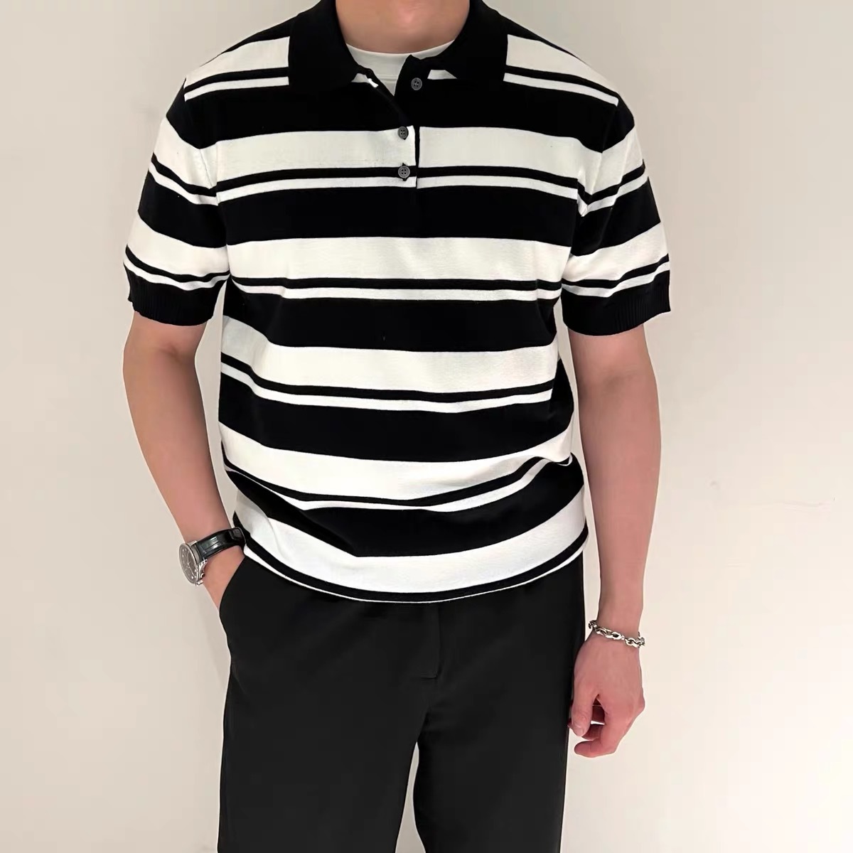 Camiseta de solapa de manga corta para hombre coreano de verano transfronterizo Camiseta de polo para hombre de comercio exterior Camiseta casual de Amazon al por mayor