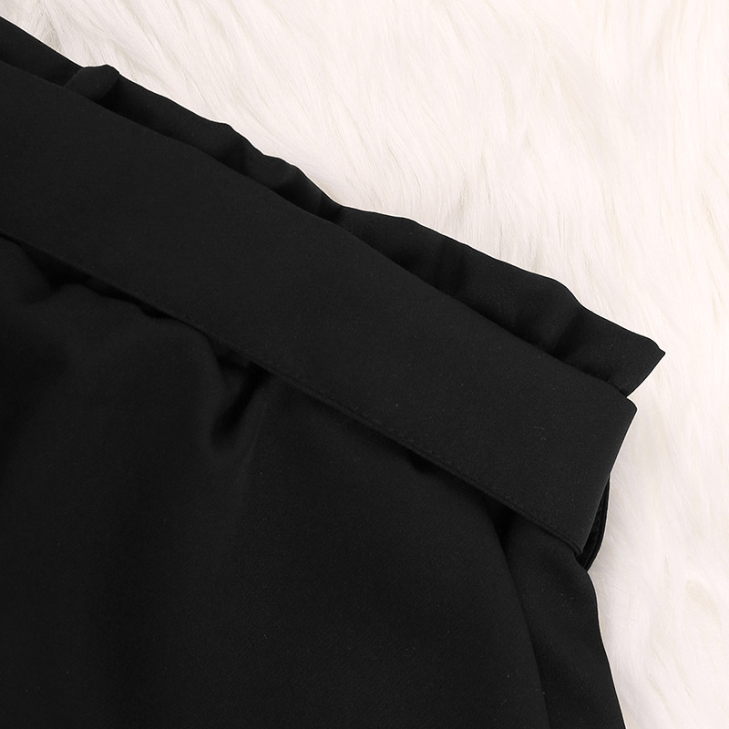 Girls' 2024 Spring New Knitted Long sleeved+Belt Short Skirt Korean Two piece Set for Children_voghion.com