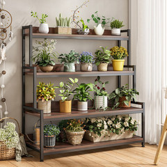 鐵藝花架家用陽台置物架簡約現代花架子多層落地式室內多肉花盆架