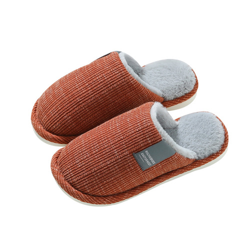 Rui Liya couple cotton slippers for women winter indoor home household soft sole plus velvet to keep warm and non-slip floor mop wholesale