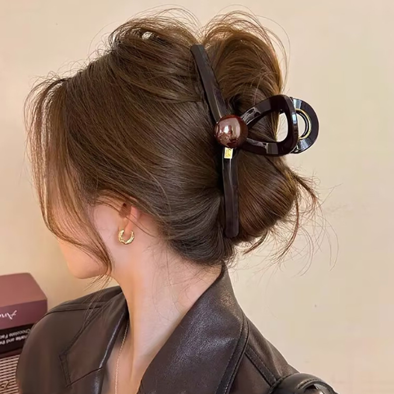 No. 96 dark coffee cross-coffee beads with gold rim