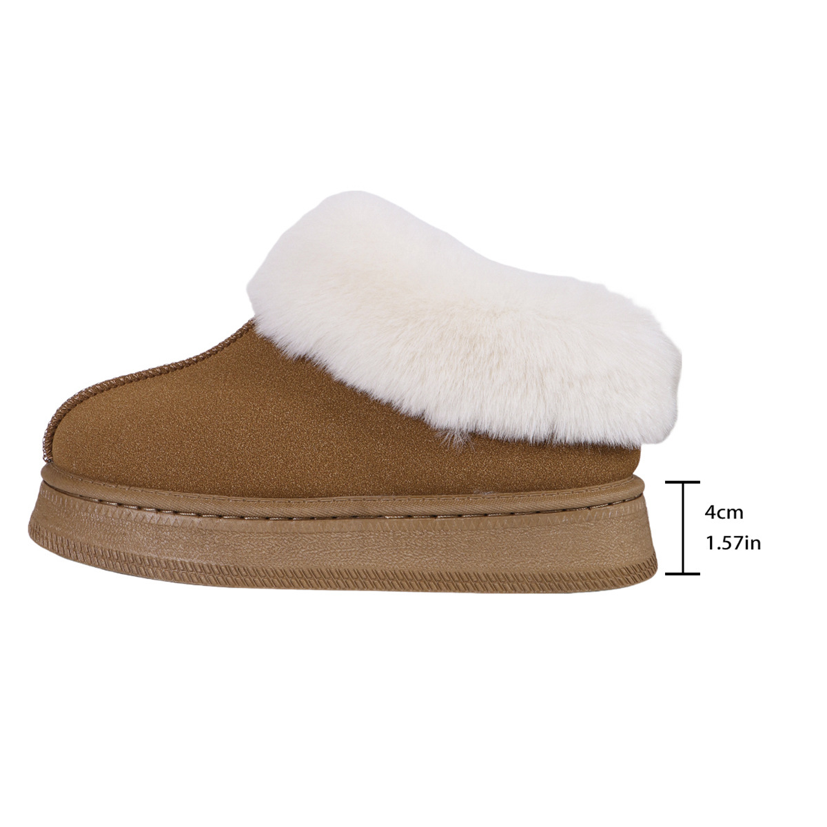 Women's platform snow boots with rounded toe lined with plush_voghion.com